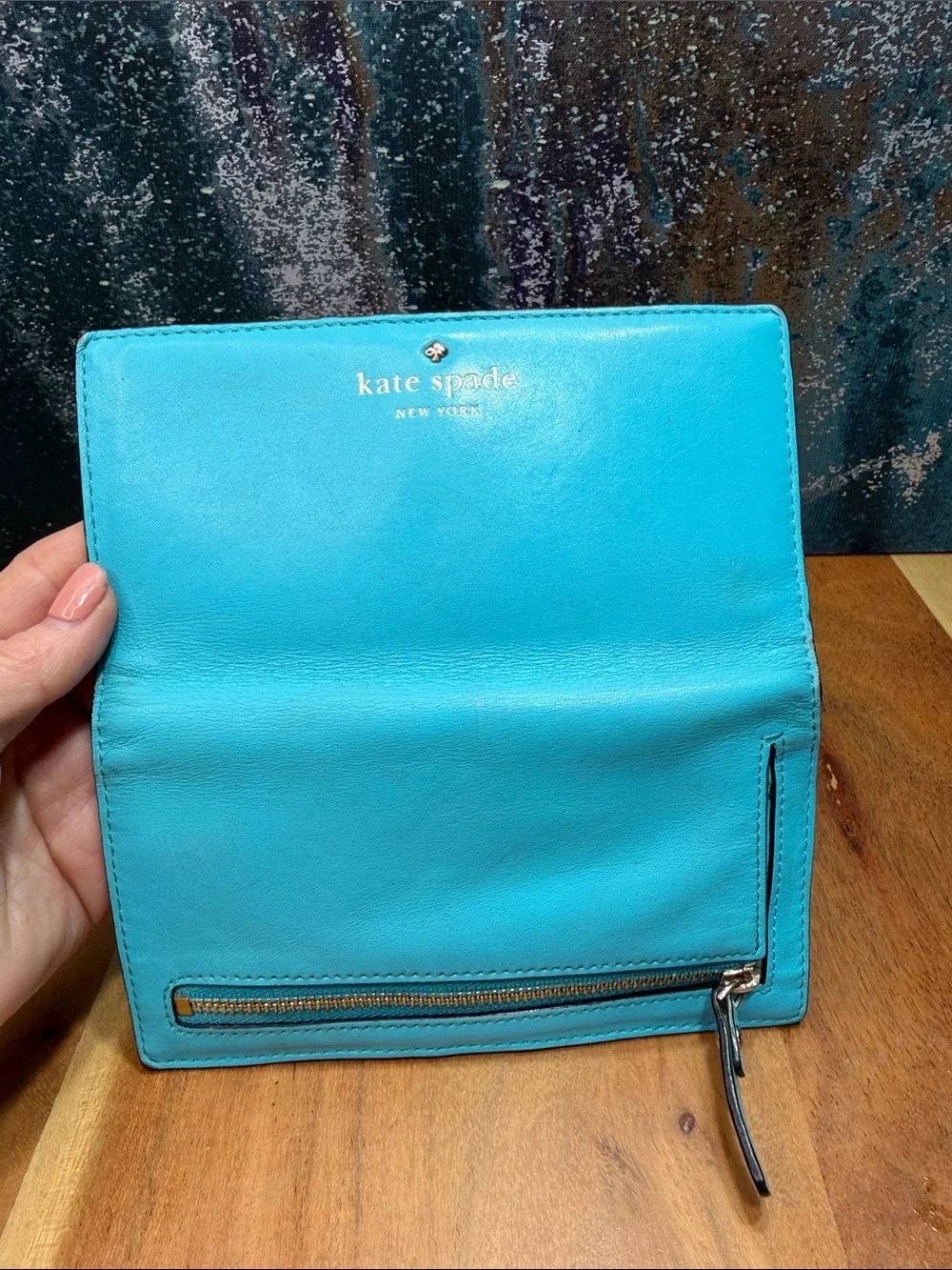 Kate Spade Dopamine Dressing Colorblock Leather Wallet w/Storybook‎ Lining- Fair